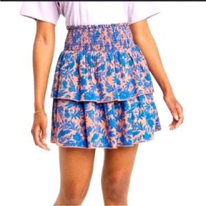 Universal Thread Women's Short Tiered Ruffle Mini Pink Blue Floral